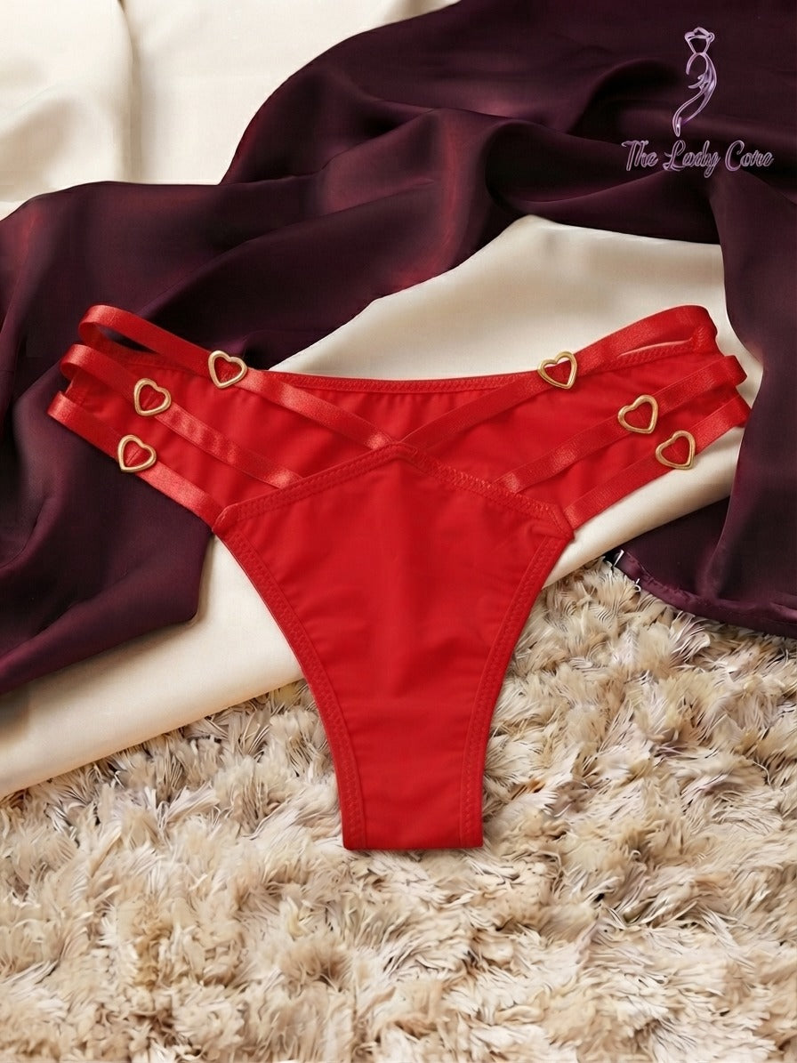 Adorned with delicate, polished golden heart
rings where the straps meet, adding a romantic and luxurious ( Pack Of Three)