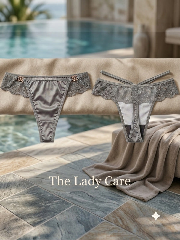 T-back Underwear Sexy Thong Panties Women Floral Lace Seamless Thongs G-string Panty Invisible Women's Panties ( Pack Of Three )