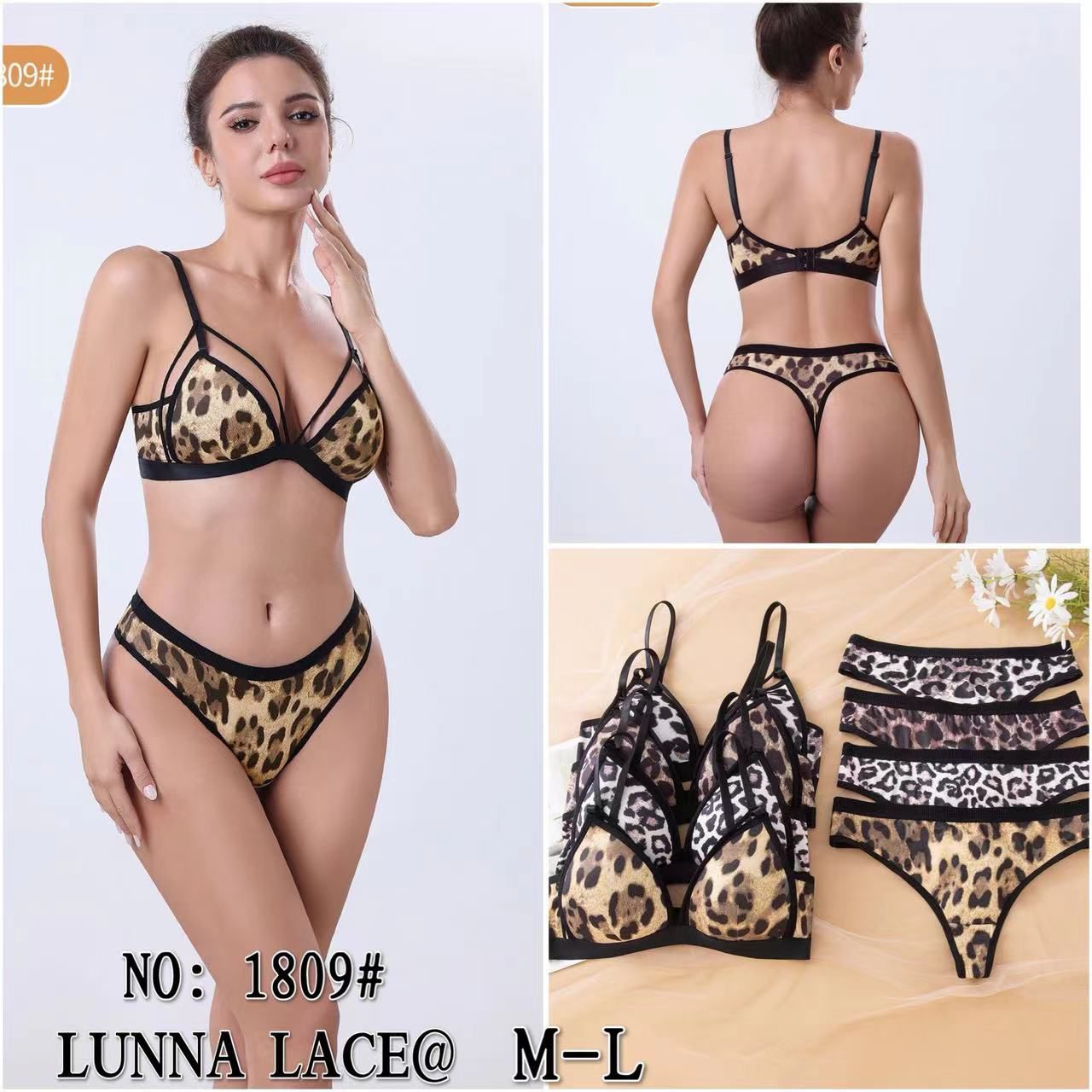 Leopard Print Seemless Bra & Panty Set