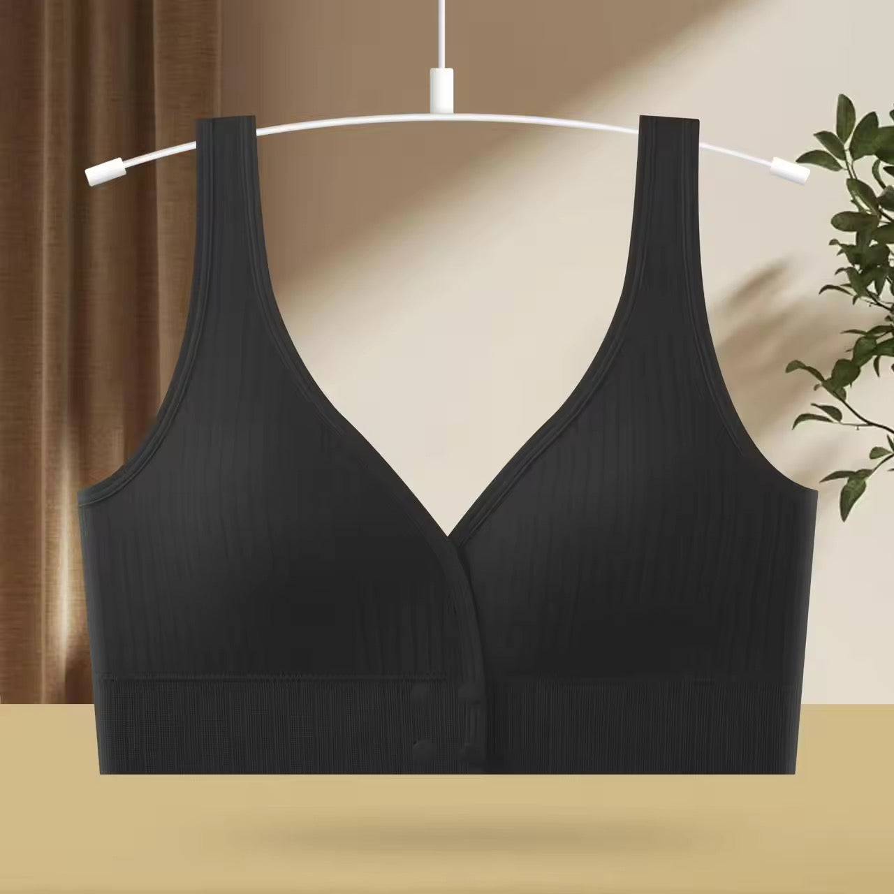 Big Women's Beautiful Back Wireless Integrated Cup Vest Front Button Plus Size Sexy Bra Seamless Design Free Size Available