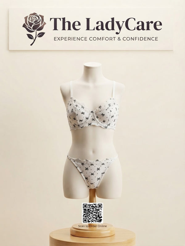Classic Bow Pattern Printed Underwear Mesh Perspective
Temptation Sexy Underwear Two Piece Set for Women