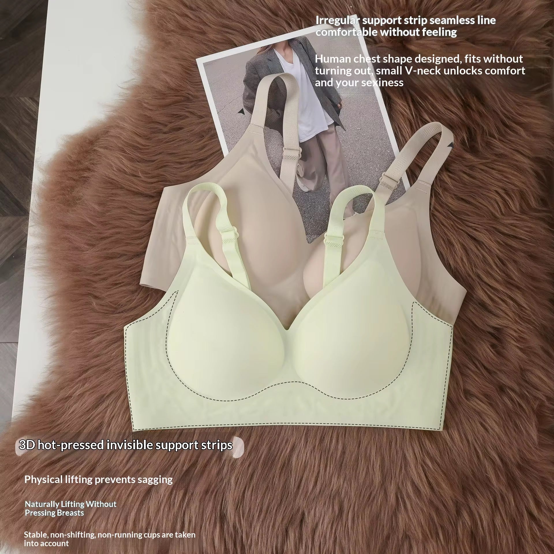 Women Wireless Push-Up Breathable Bras with Soft Support Regular and Plus Size Seamless Full Cup Summer Bra