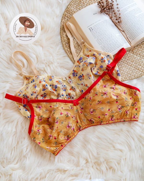 (Summer Sale)Tulip Soft Cotton Full coverage Bra (pack of 3)