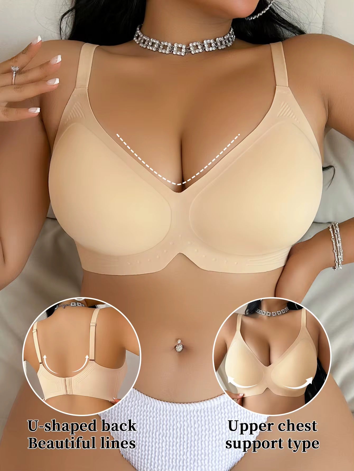 Soft Support Seamless Underwear Comfortable Gathering No
Steel Ring Collection Light Thin Breathable Bra Style