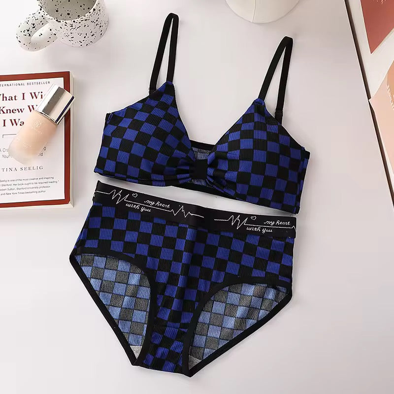 Trendy Bow Bralette Bra Set