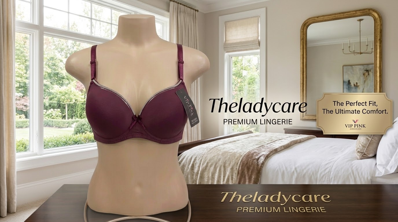 t-shirt bra featuring silver accent trim along the top of the cups, adjustable shoulder straps, and a small decorative bow at the center. It is displayed on a neutral female mannequin torso.