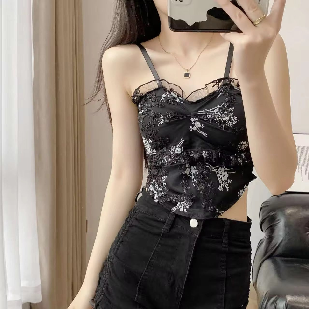 New Arrival Floral Print Light Padded Camisole