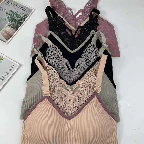 Seamless Butterfly Beautiful Back Underwear Girl Breathable Vest Wire Free Women Bralette