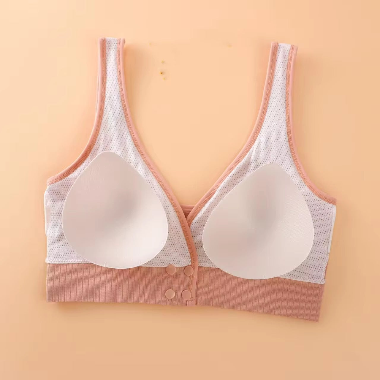 Big Women's Beautiful Back Wireless Integrated Cup Vest Front Button Plus Size Sexy Bra Seamless Design Free Size Available