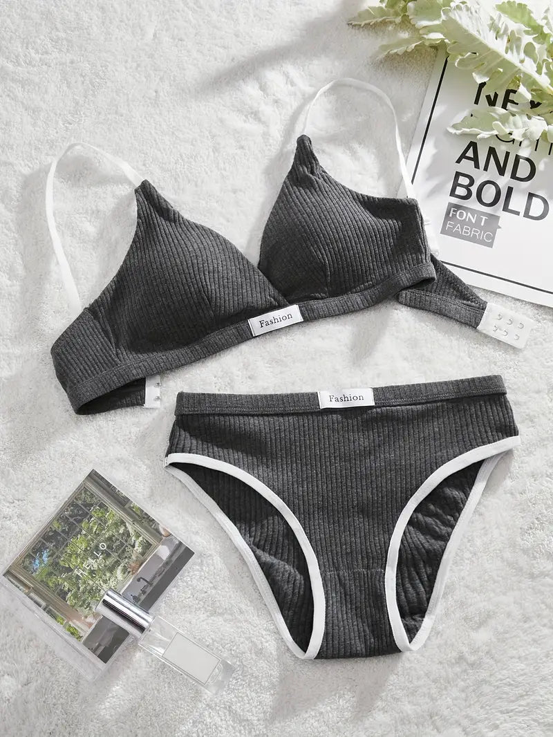 Soft padded Sports wireless Bra Set