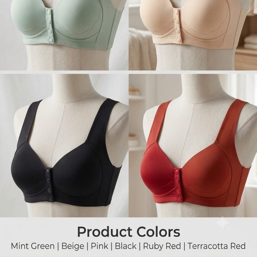 Designed with convenient front
- button closure and seamless wireless support for all day effortlessly elegant comfort.