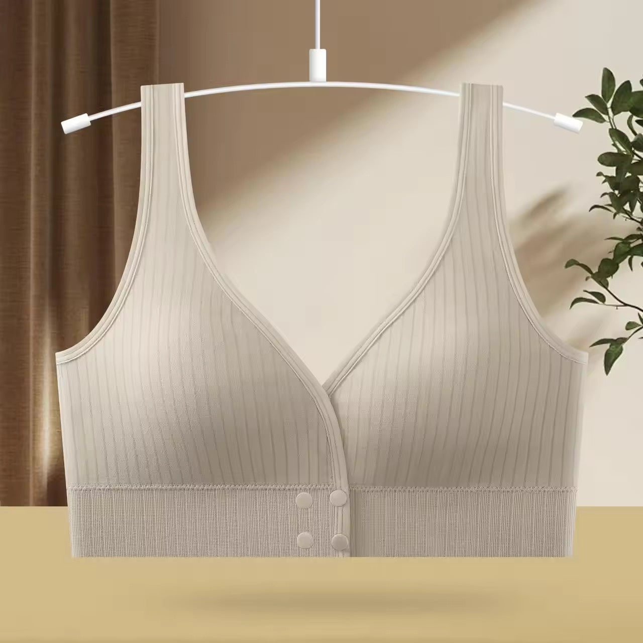 Big Women's Beautiful Back Wireless Integrated Cup Vest Front Button Plus Size Sexy Bra Seamless Design Free Size Available