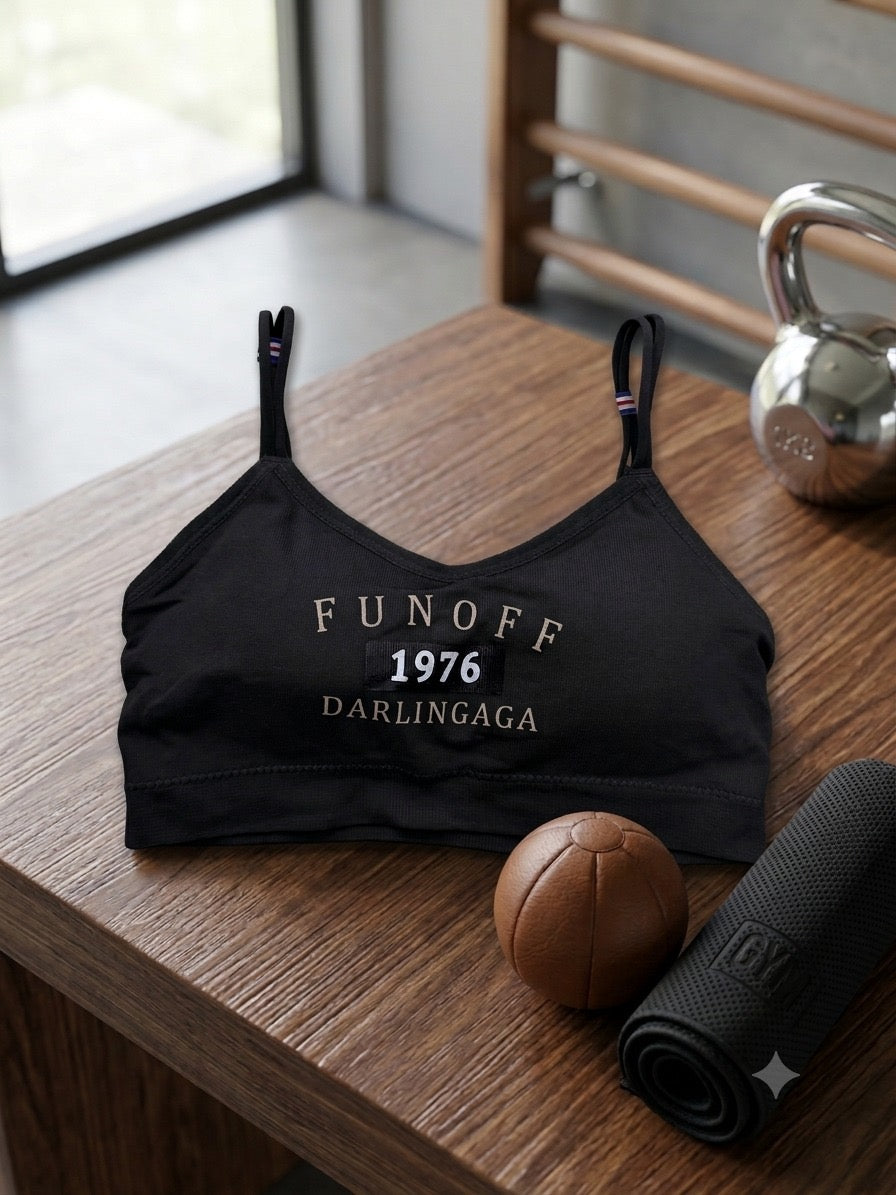 Where comfort meets effortless style.
Whether you're hitting the mat or keeping it casual, our newest graphic bralette keeps you looking chic 24/7.