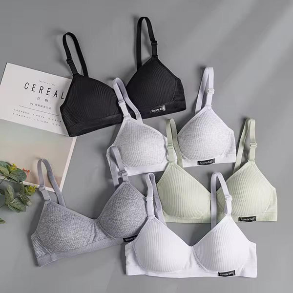 Teenagers Girl Cotton Underwear Bra Small Cup Wire Free Push up Sport Brassiere Lady Summer Thin Seamless Bras