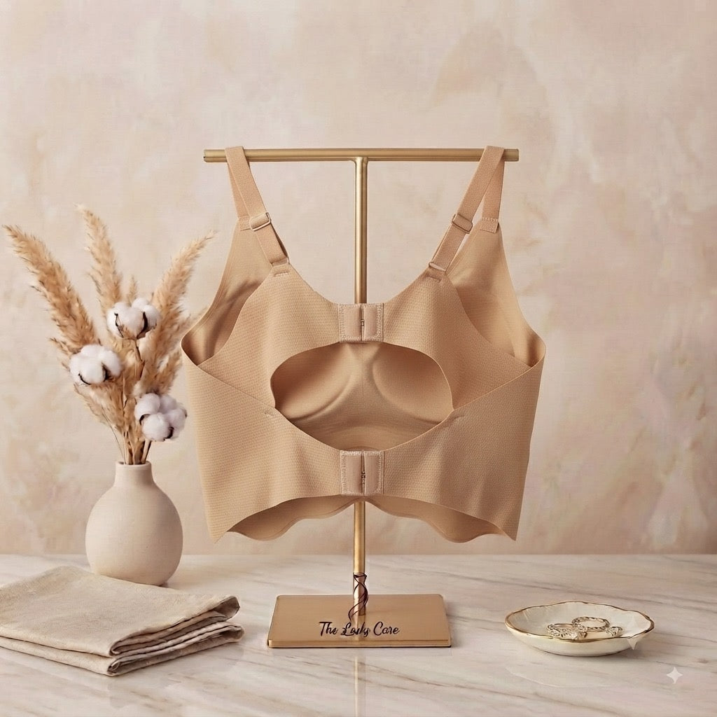 Smooth Front: Molded cups create a natural silhouette and a
smooth finish under any outfit.