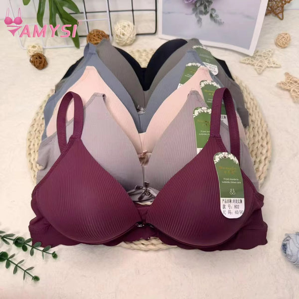 High Quality Triangle Cup Girls' Bra Wireless Fashion
Women's Breathable Solid Color Smooth Bra Thin Sexy Summev