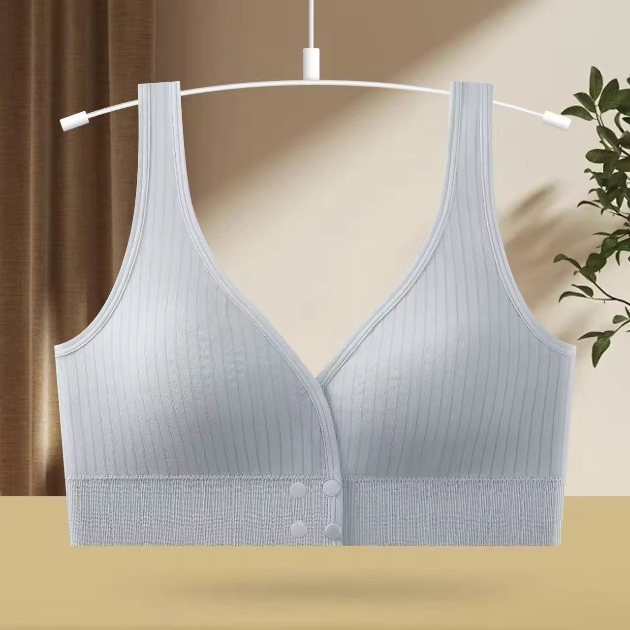 Big Women's Beautiful Back Wireless Integrated Cup Vest Front Button Plus Size Sexy Bra Seamless Design Free Size Available