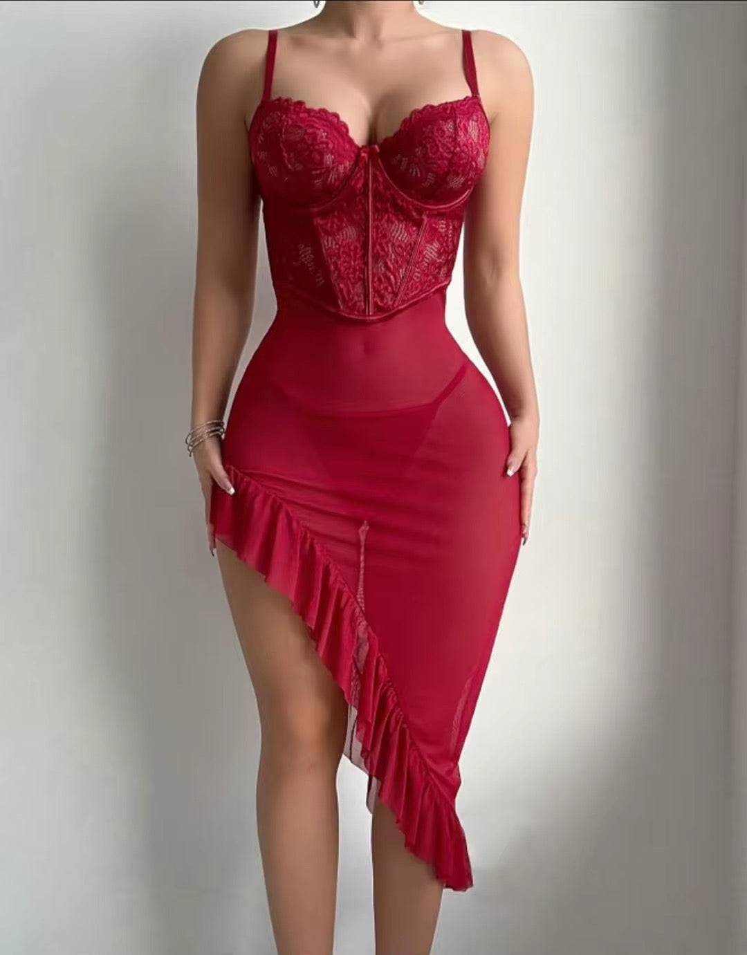 Lace Underwear
Embroidered Hollow Black Perspective Pajama Embroidery Hot Lace Trim Nightgown
