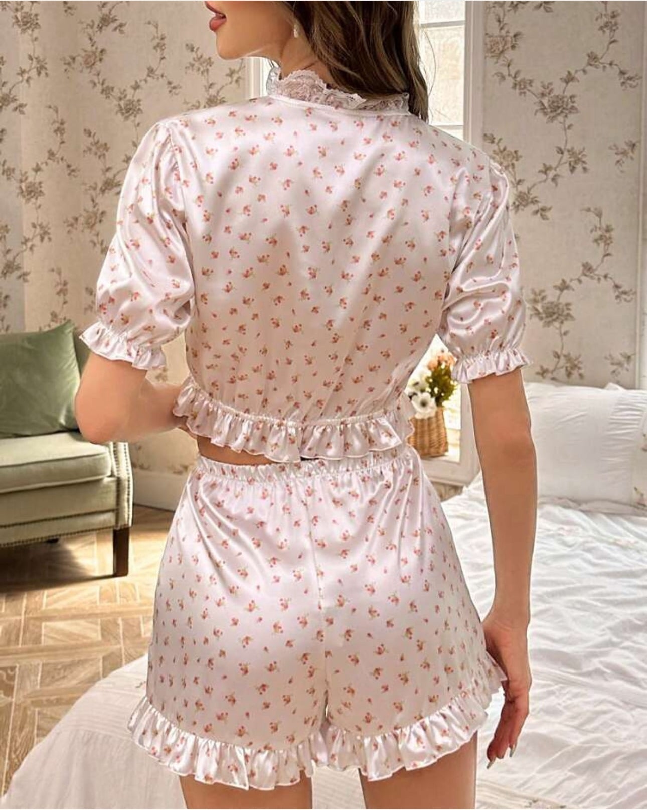 Two Piece silk shorts Set