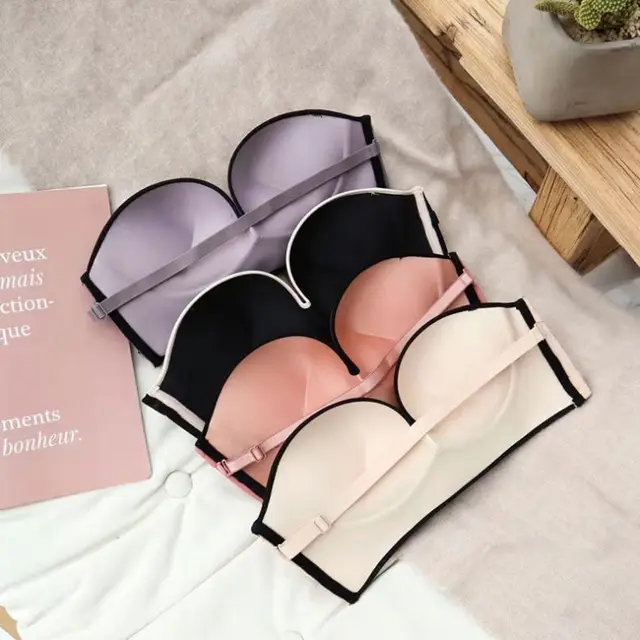 Strapless Seamless non-wired pushupBra