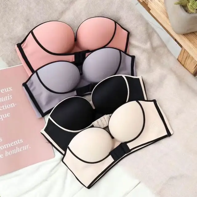 Strapless Seamless non-wired pushupBra