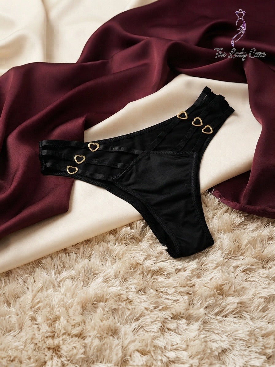 Adorned with delicate, polished golden heart
rings where the straps meet, adding a romantic and luxurious ( Pack Of Three)