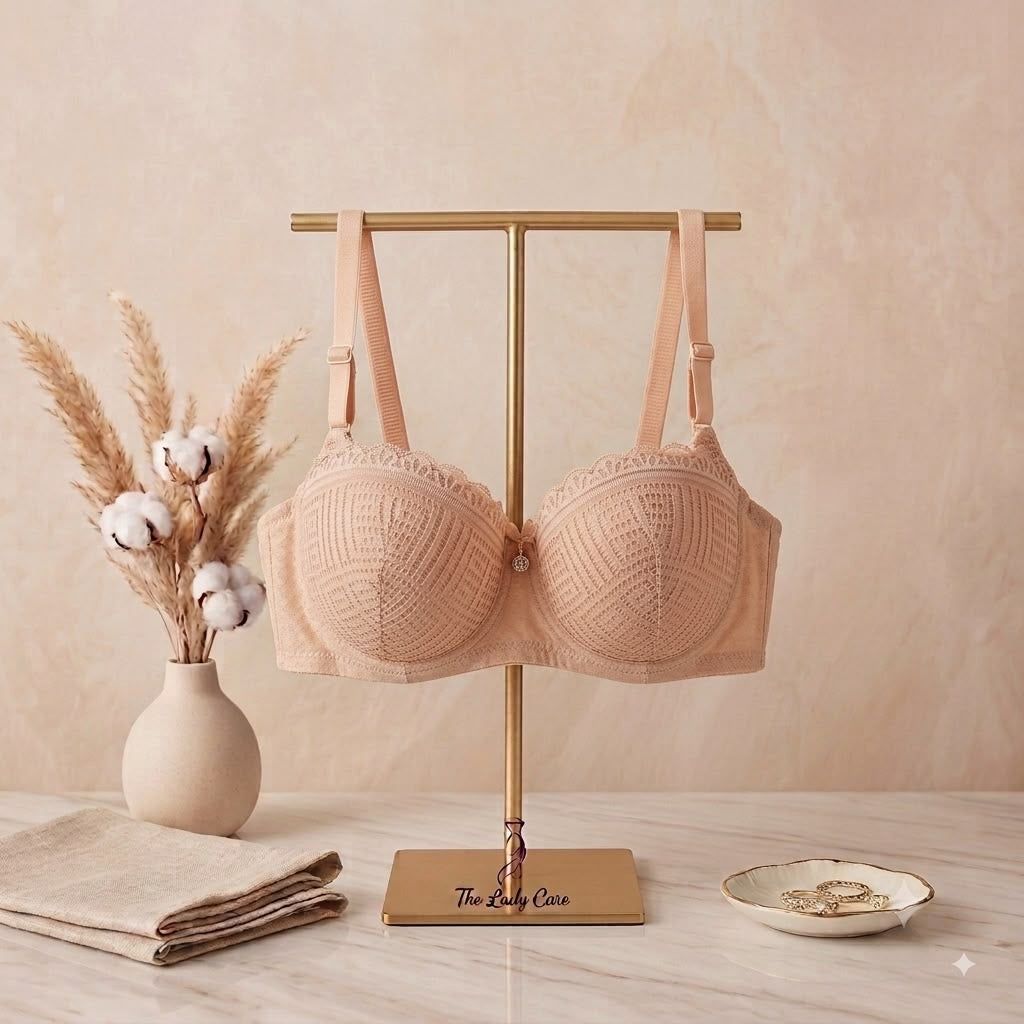Elegant Balconette Bra by LadyCare
Beautiful lace detailing, padded cups, adjustable straps