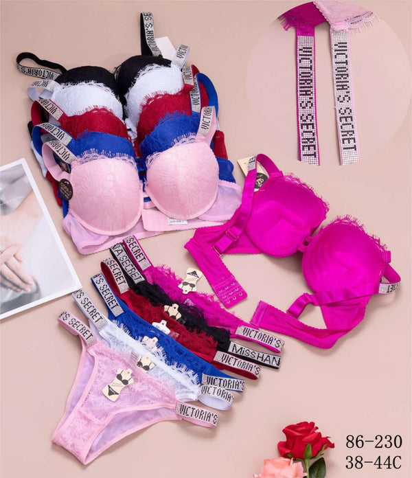(5050Sale)New Arrival Victoria Secret Pushup Wired Bra Panty Set