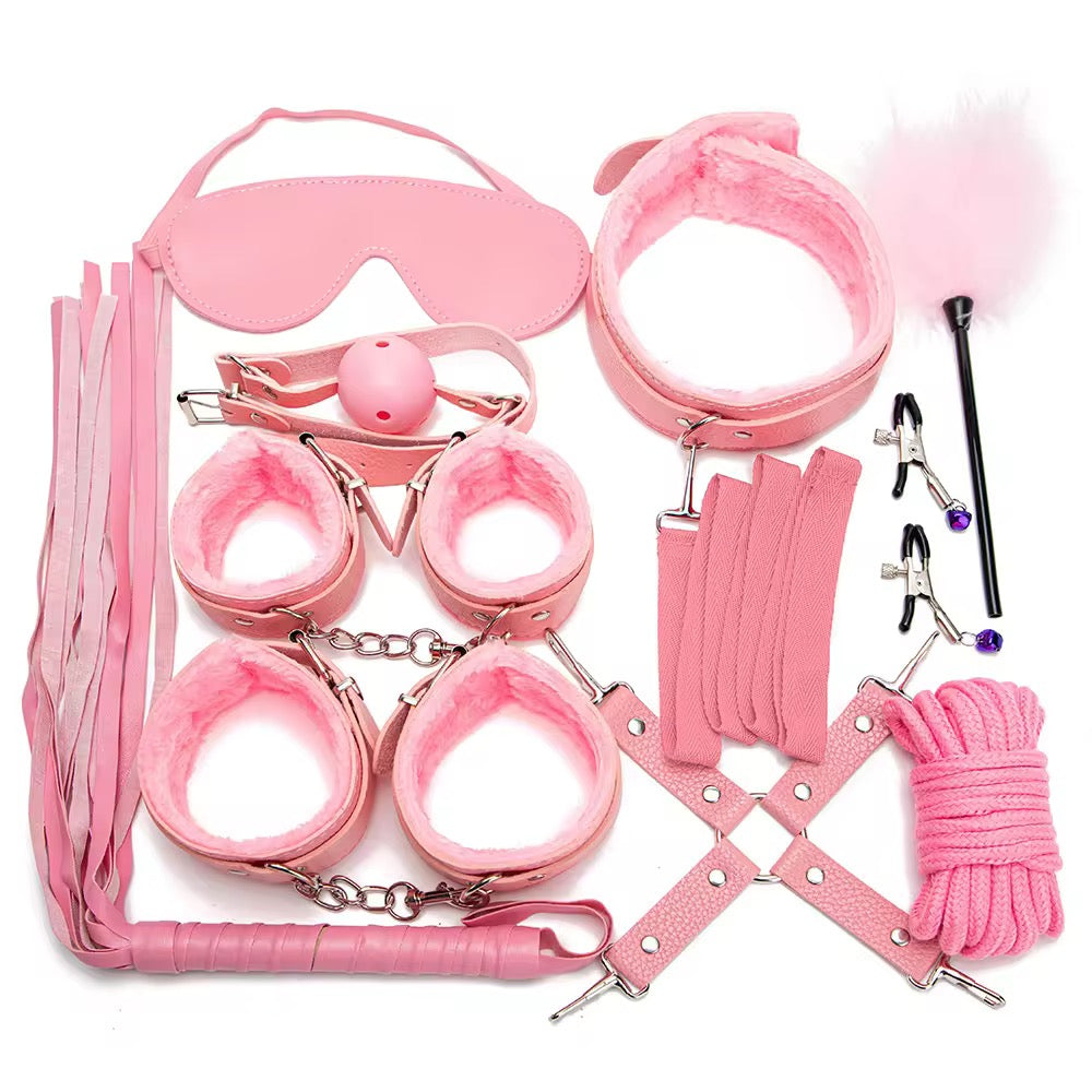 Sm Bondage Products Erotic Roleplay Kits Adult Sex Products Fetish Sex Game Restraints Leather Hand Cuffs Patch Mouth Prop