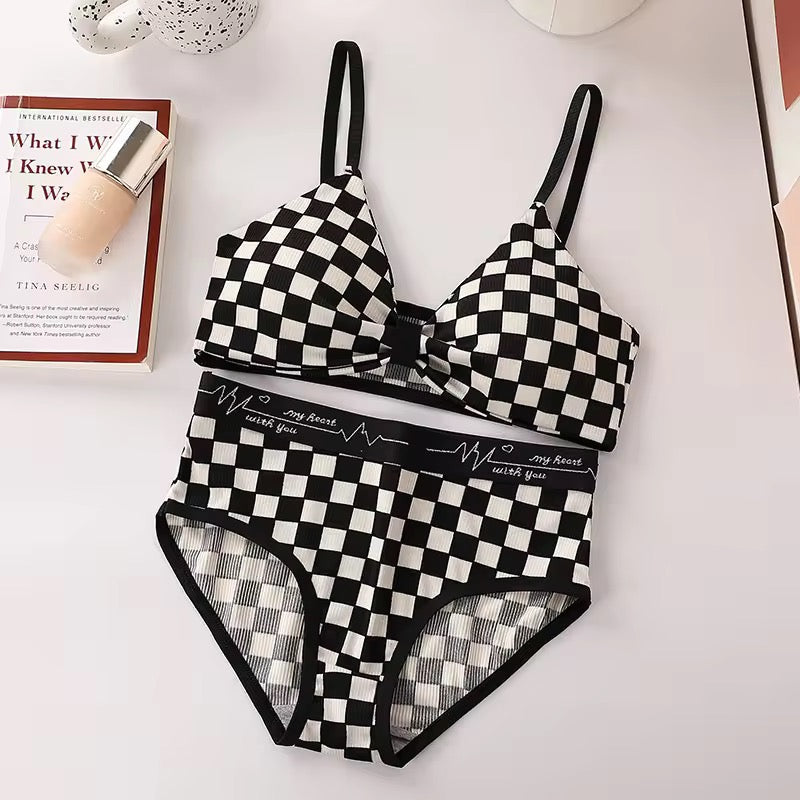 Trendy Bow Bralette Bra Set