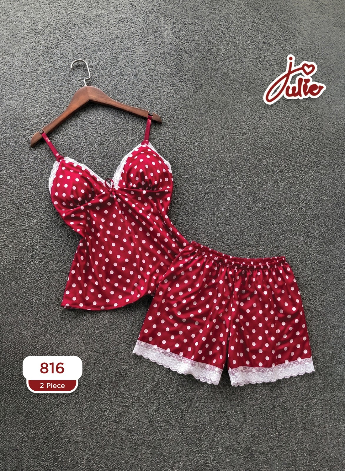 Ladies Heart Bow Two-Piece Knitted Breathable Quick Dry Spring/Summer Pajama Casual Home Wear Women's
Sleepwear Sets