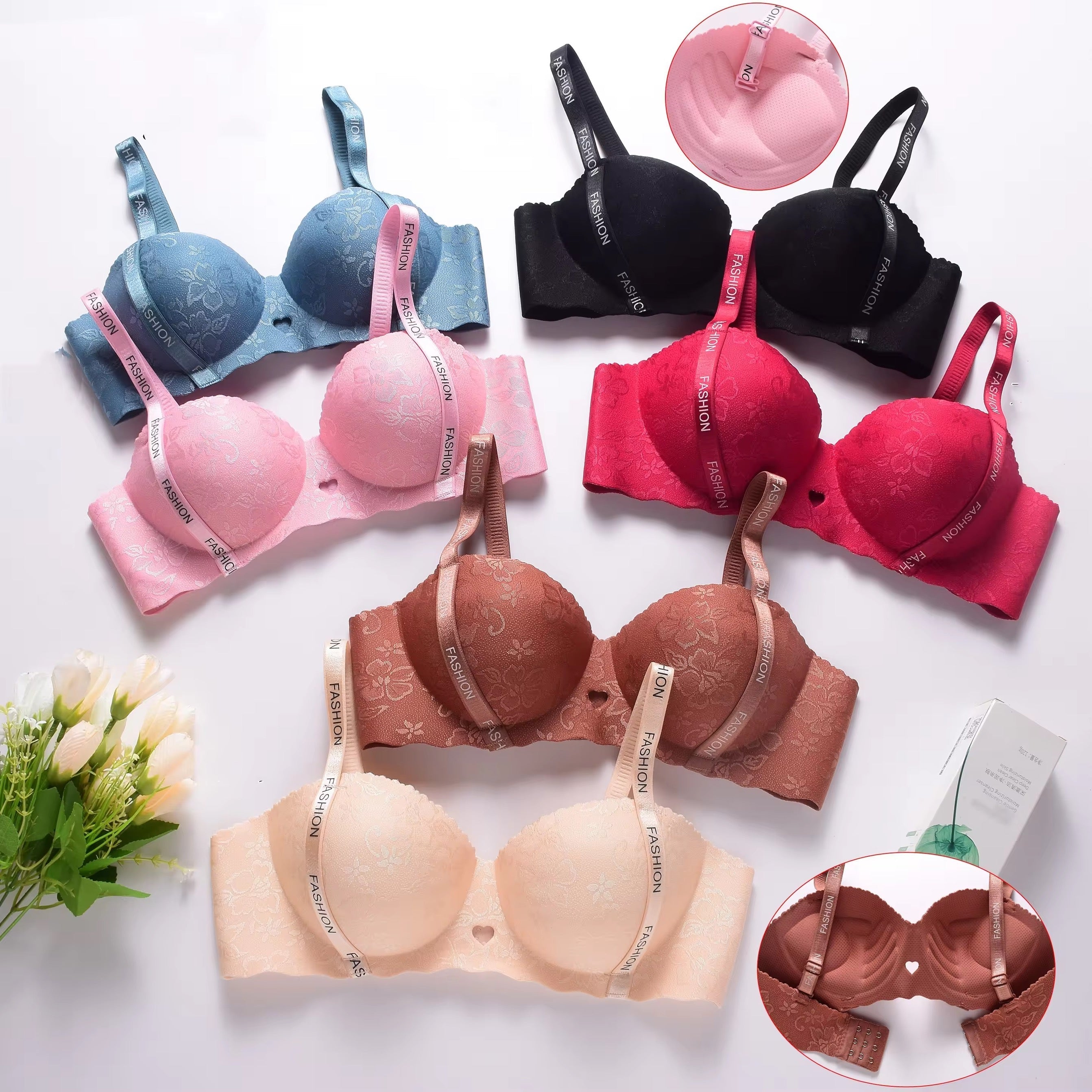 Push-up padded Half Cup wireless Padded Bra