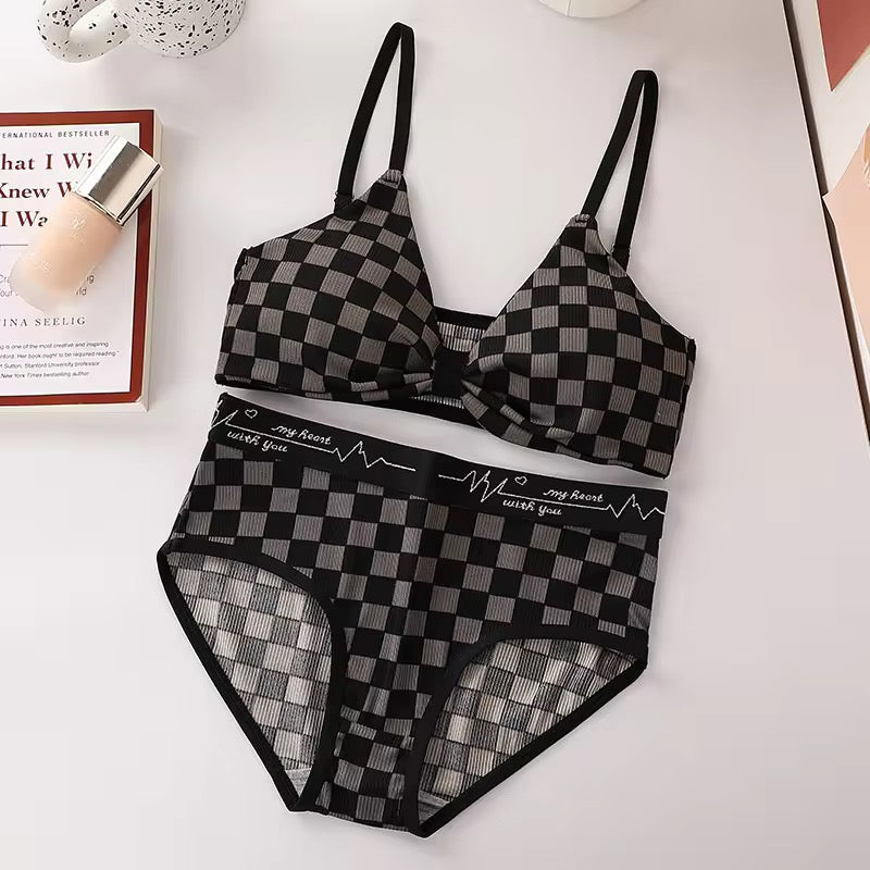 Trendy Bow Bralette Bra Set