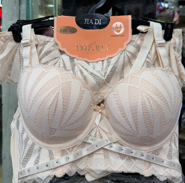 Sexy Lingerie Floral Pushup Bra Gathering Lace and Bowknot Bra Underwire Brassiere Adjustable Women's Underwear
