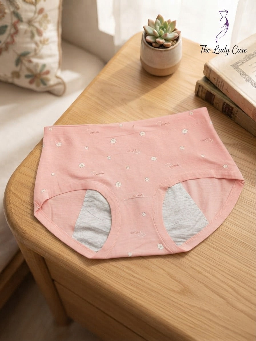 Full-coverage, high-rise cut designed to offer maximum security and a smooth silhouette.
Special Feature: Built-in multi-layer absorbent grey lining panels extending through the gusset for reliable leak protection.( pack off three )
