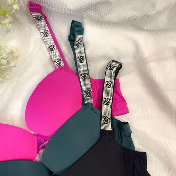 (5050Sale )Victory secret Bombshell shine strap Push up padded wire set