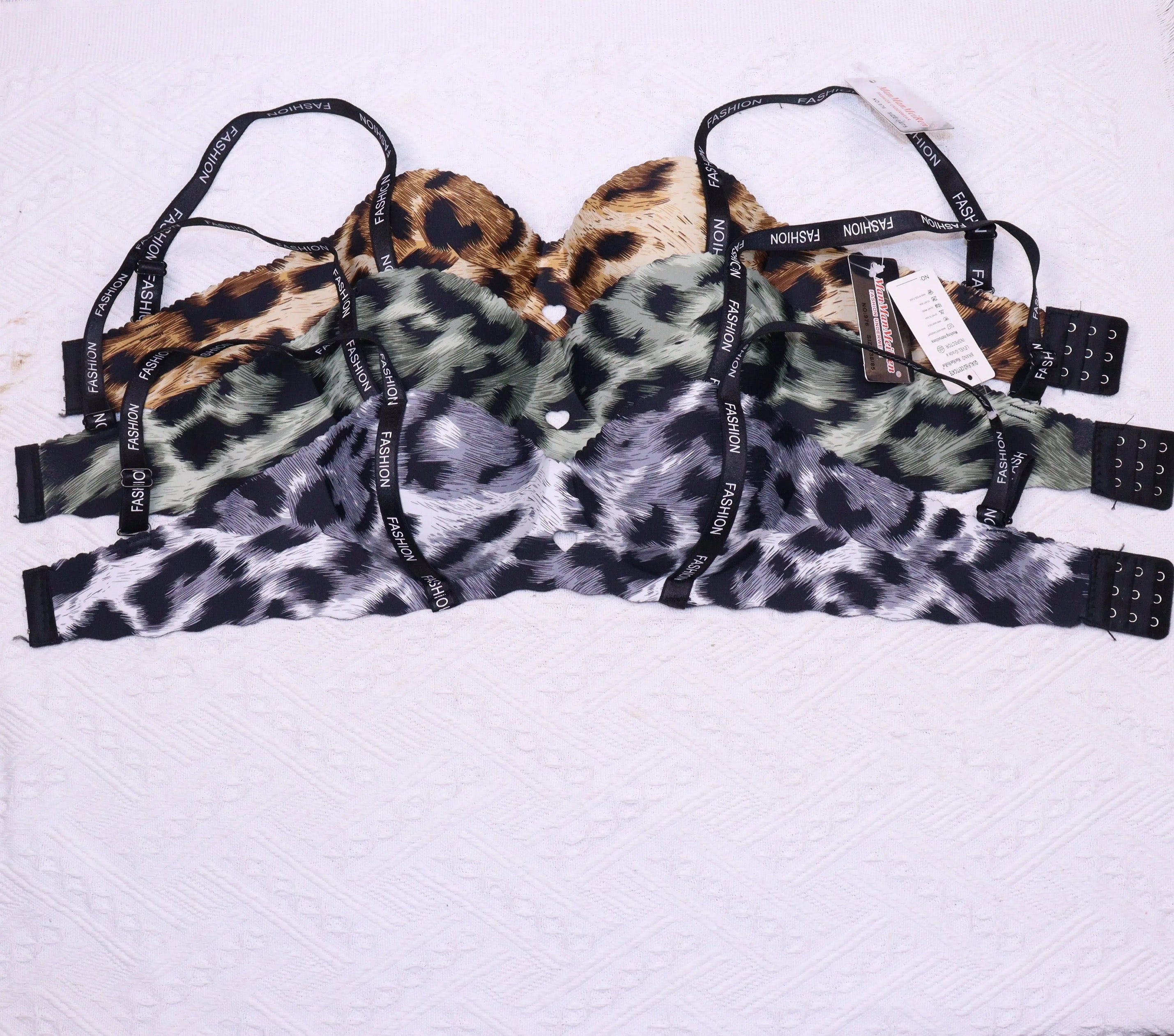 Cheetah Print push Up Padded Wireless Bra