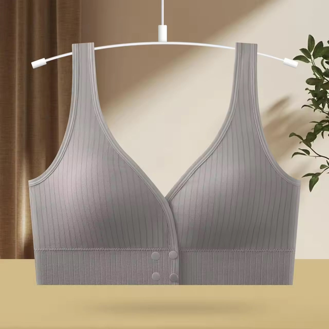 Big Women's Beautiful Back Wireless Integrated Cup Vest Front Button Plus Size Sexy Bra Seamless Design Free Size Available