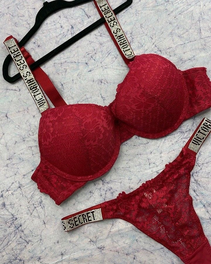 (5050Sale)New Arrival Victoria Secret Pushup Wired Bra Panty Set