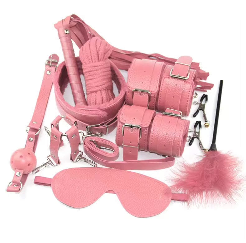 Sm Bondage Products Erotic Roleplay Kits Adult Sex Products Fetish Sex Game Restraints Leather Hand Cuffs Patch Mouth Prop