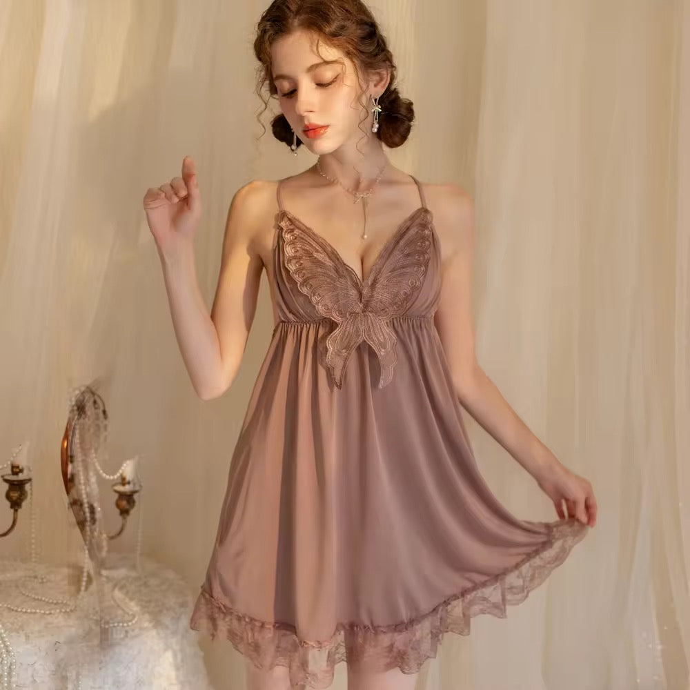 New Design Mesh See Through Women Lace Sexy Nightgown Camis Sleeveless Teddy Mini Night Dress Woman Lingerie sleepwear