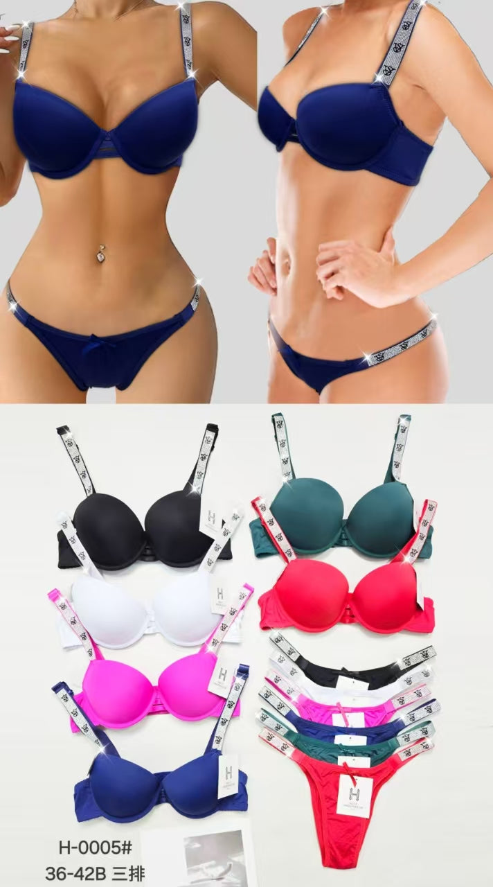 (5050Sale )Victory secret Bombshell shine strap Push up padded wire set