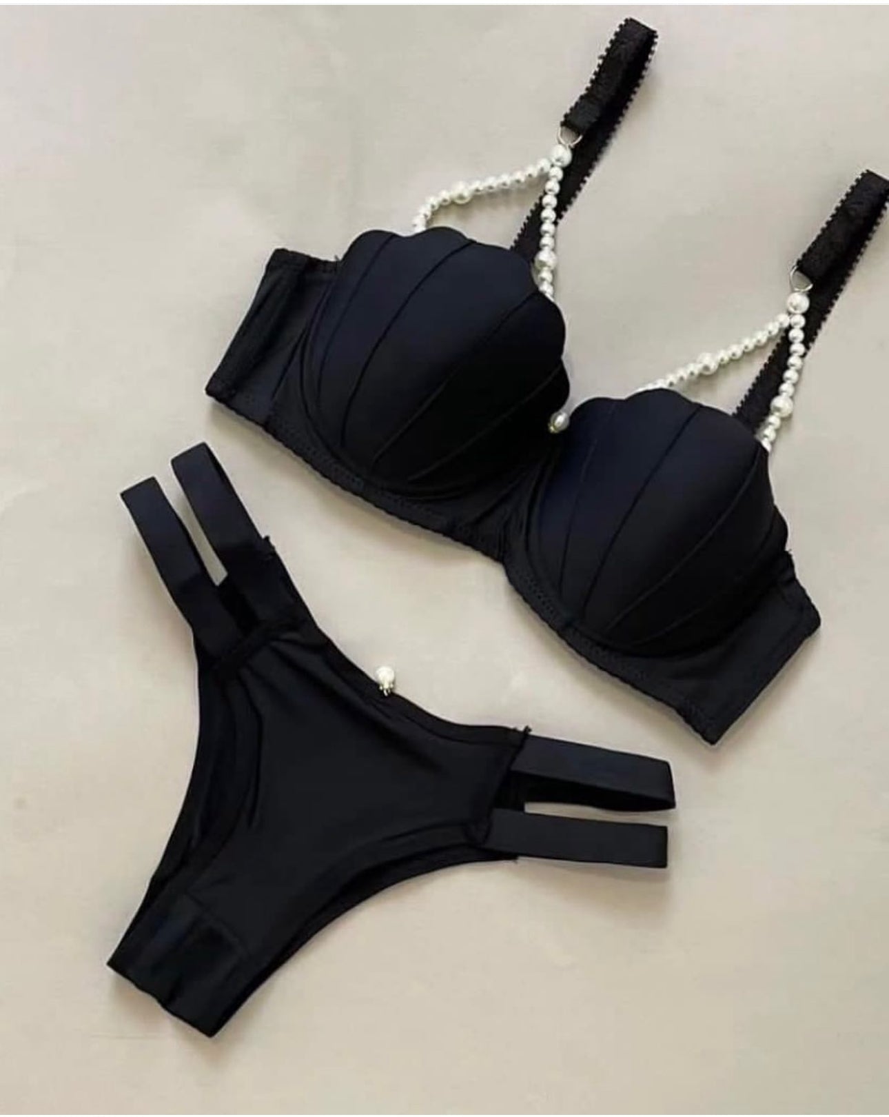 New arrival Pearls padded bra and panties set