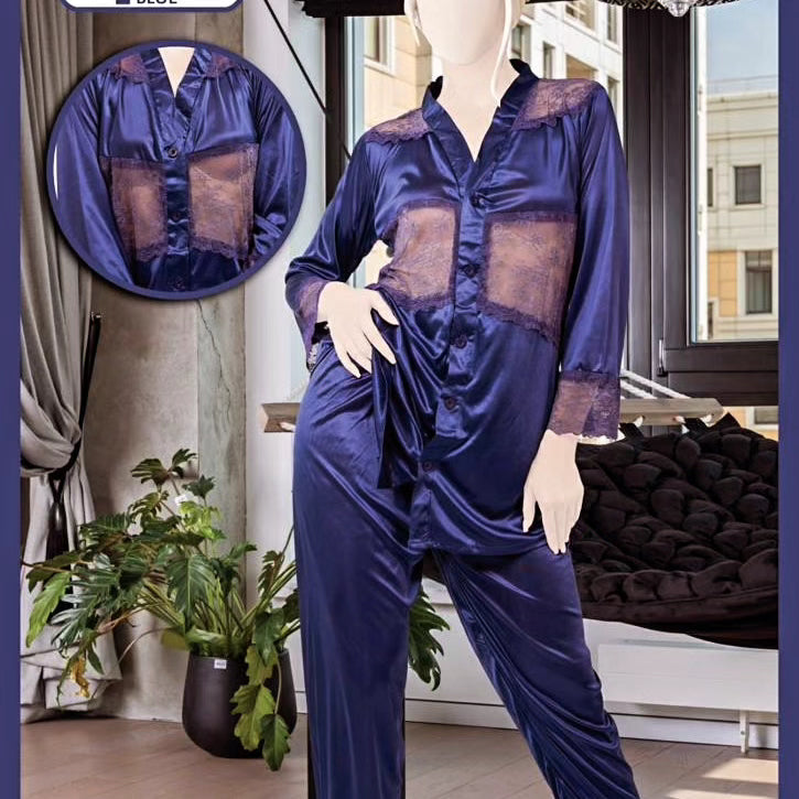 Two Hearts 2 piece silk Front Open suit