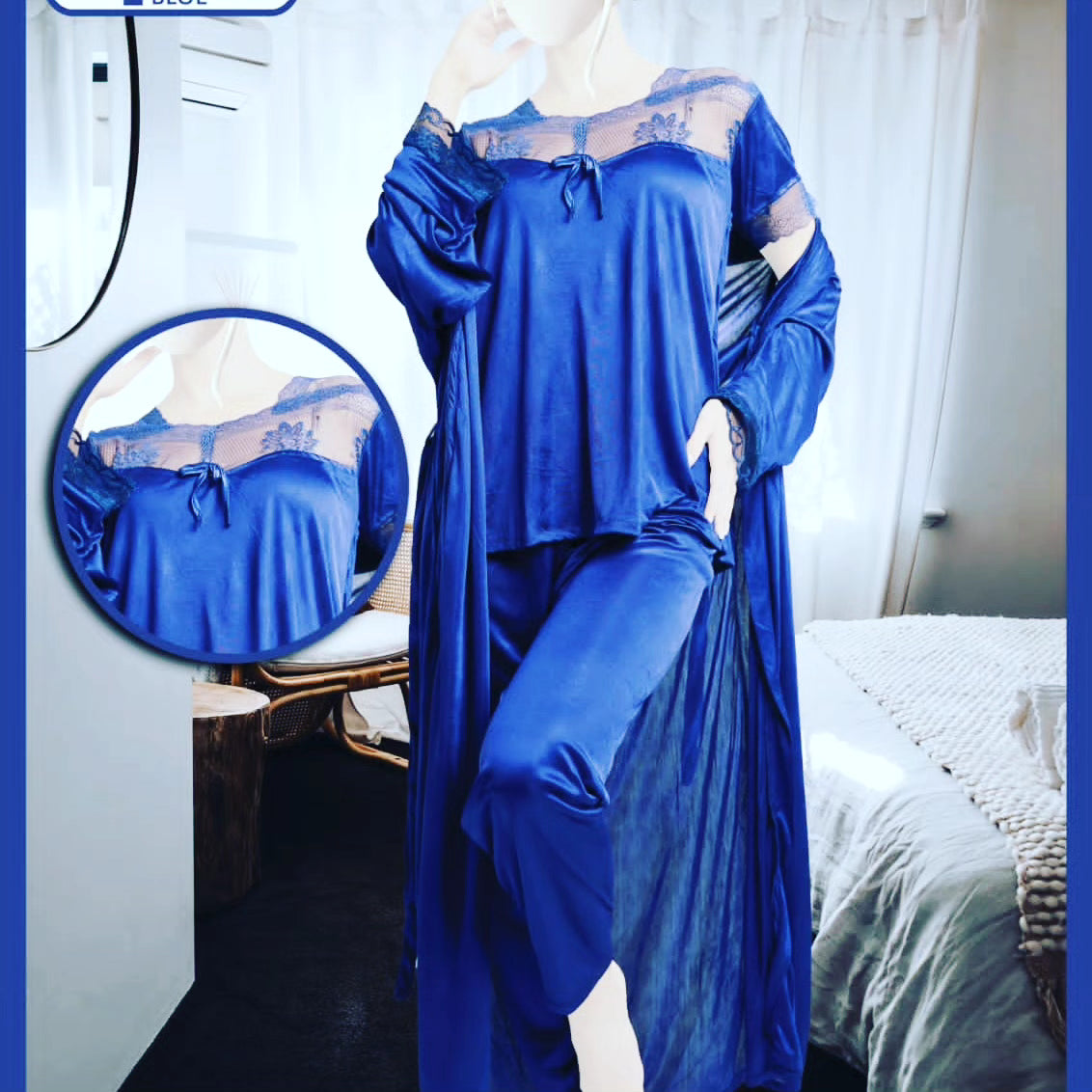 Two Hearts 3 piece Silk Nighty soft Stuff